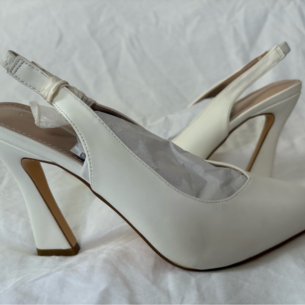 Elegant White Slingback Heels